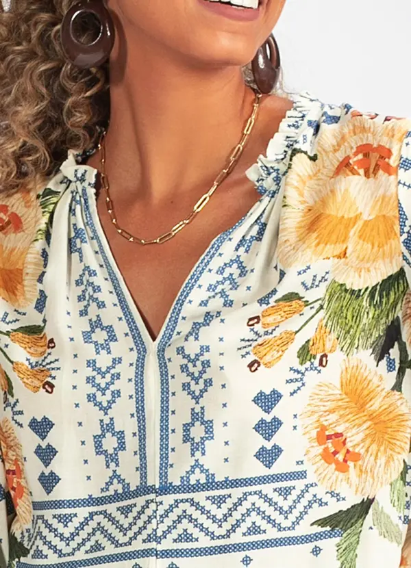 Farm - Vestido Viscose Nice Bege 6