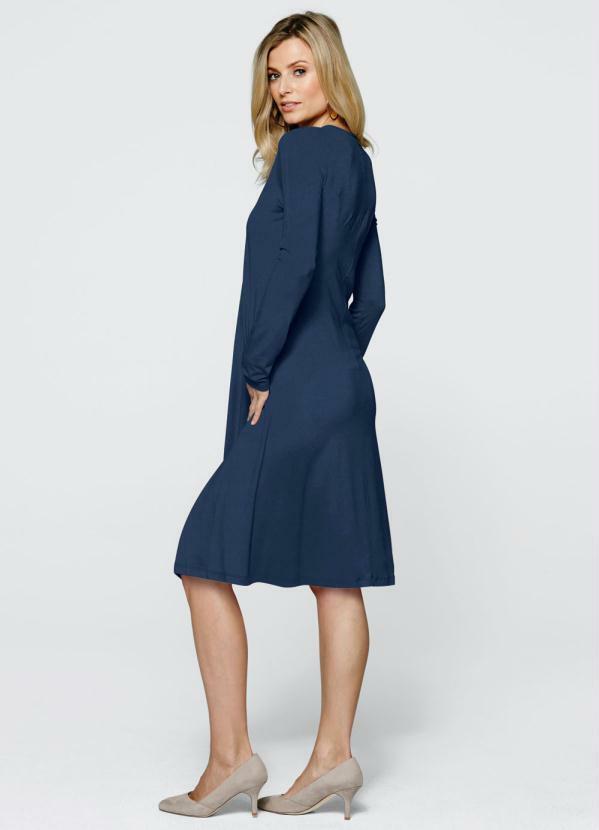 Outlet - Vestido Visual Duplo Azul Marinho 4