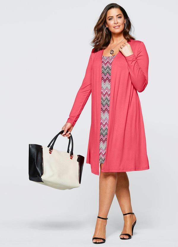 Queima Estoque - Vestido Visual Duplo Coral 2