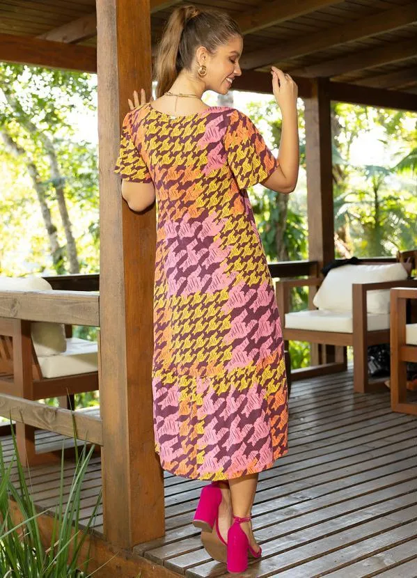 Quintess - Vestido Xadrez Color com Recorte Mullet 3