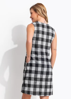 Quintess - Vestido Xadrez em Malha Flanela - QUINTESS