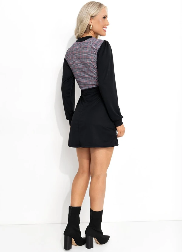 Moda Pop - Vestido Xadrez Pied de Poule em Jersey Acetinado 4