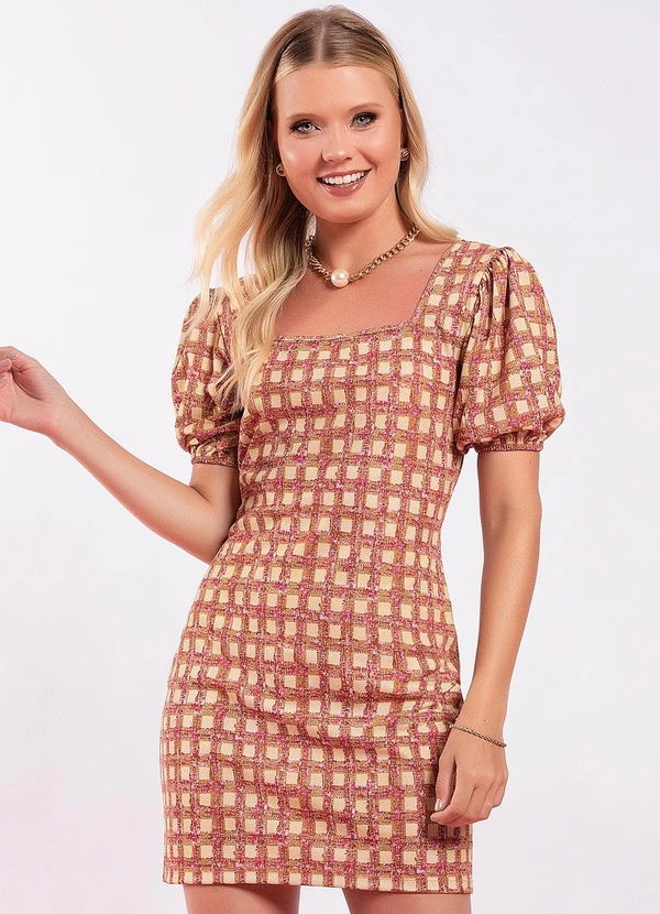 Vestido Curto Vestido Xadrez Transpassado Vestido Xadrez Textura