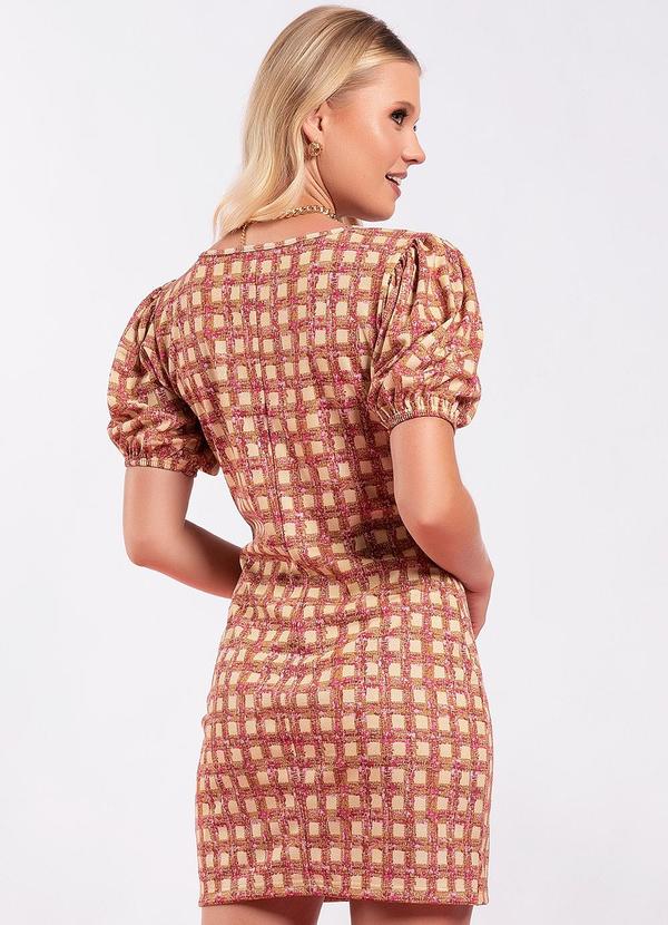 Moda Pop - Vestido Xadrez Textura em Malha 2