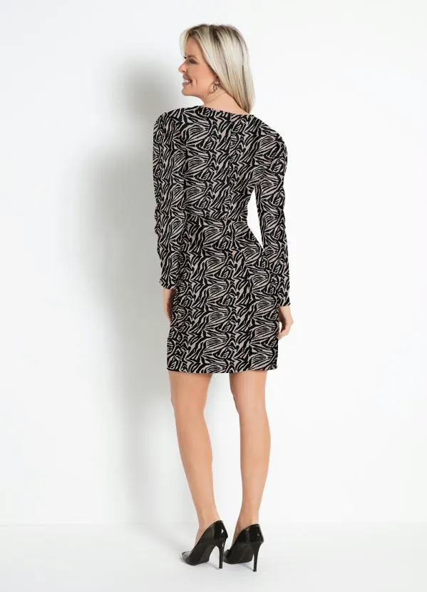 Moda Pop - Vestido Zebra com Decote Transpassado 5