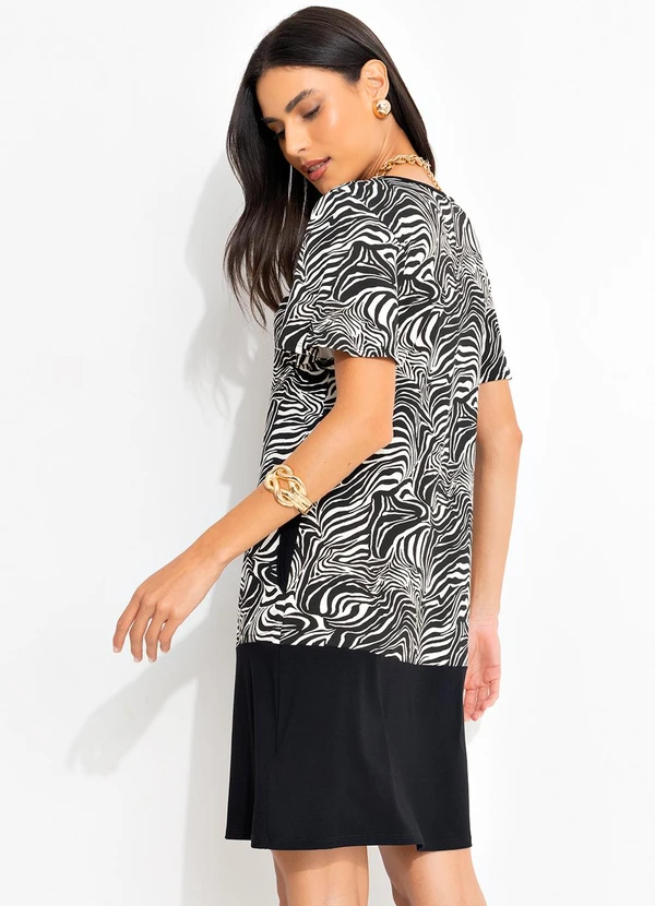 Quintess - Vestido Zebra em Malha de Viscose 4