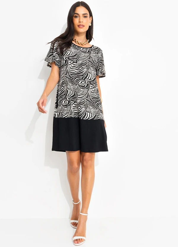 Quintess - Vestido Zebra em Malha de Viscose 3