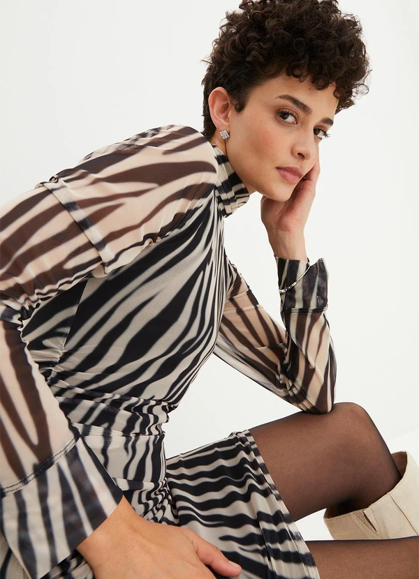 bonprix - Vestido Zebra em Tule 6