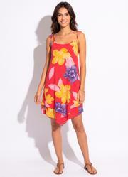 Vestdo Al�as para Amarrar Floral Vermelho