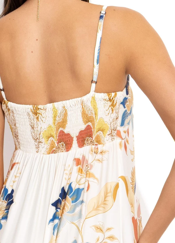 Farm - Vestido Alça Floral Majestoso Off White 7