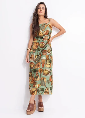 Farm - Vestido Alcinhas Boemia Verde - FARM