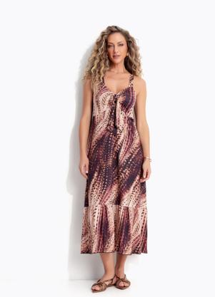 Vestido (Animal Print Cervo) em Malha Fria