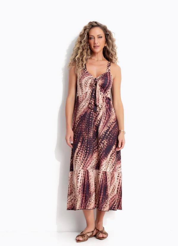 Vestido (Animal Print Cervo) em Malha Fria