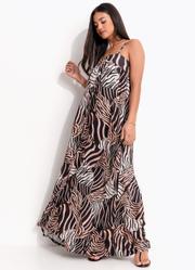 Vestido Animal Print em Malha Fria