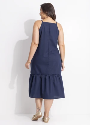 Quintess - Vestido Azul em Linho - QUINTESS