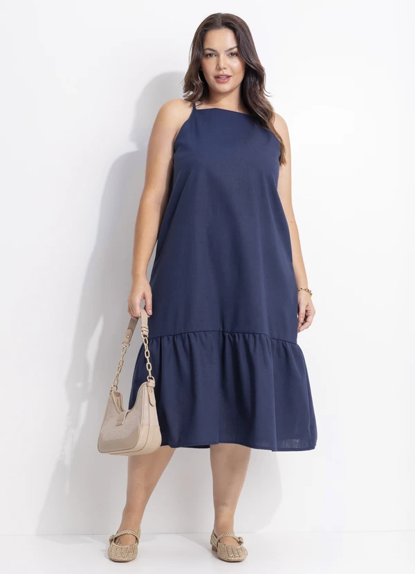 Quintess - Vestido Azul em Linho 13