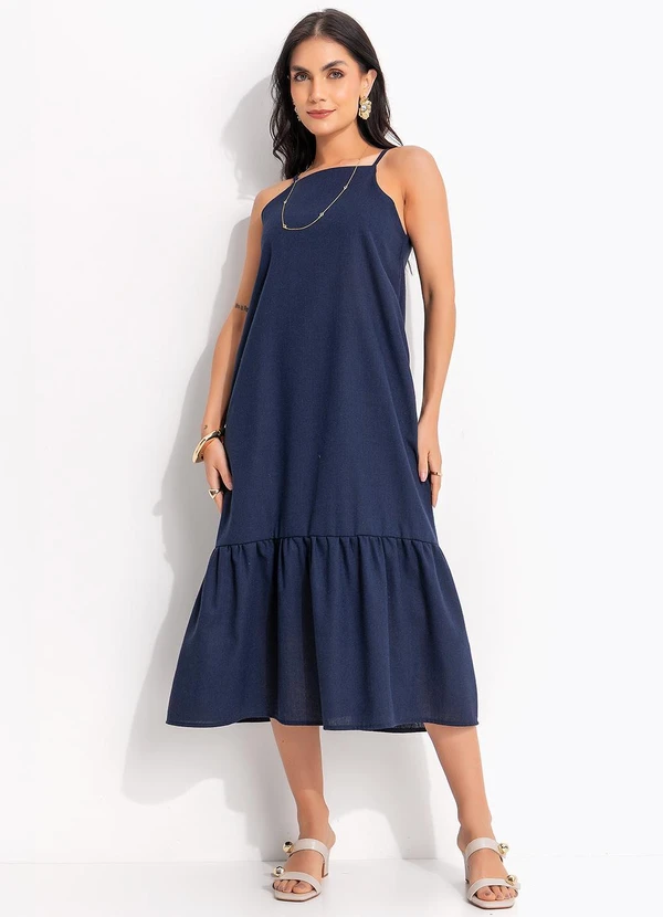 Quintess - Vestido Azul em Linho 6