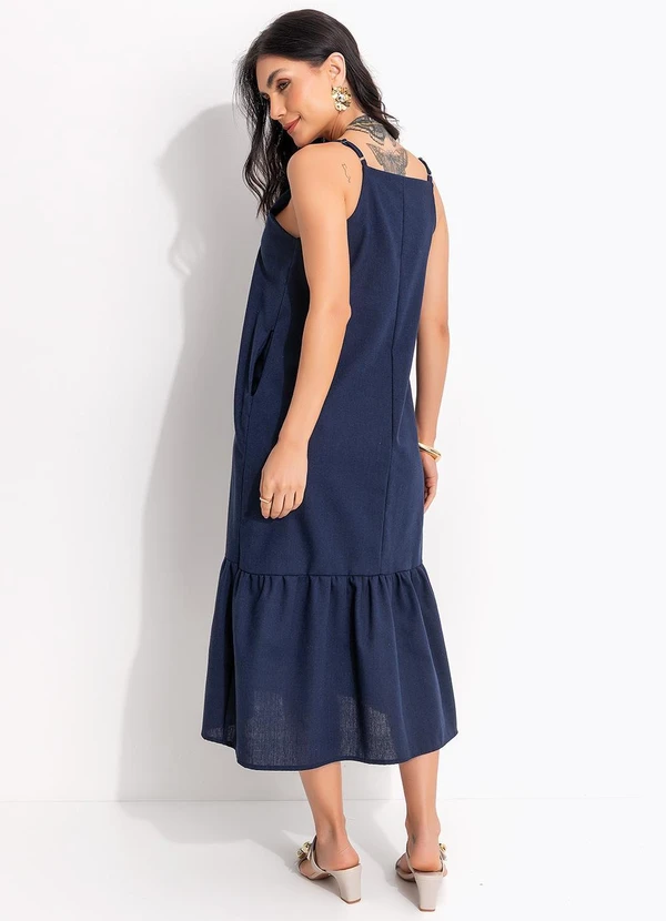 Quintess - Vestido Azul em Linho 7