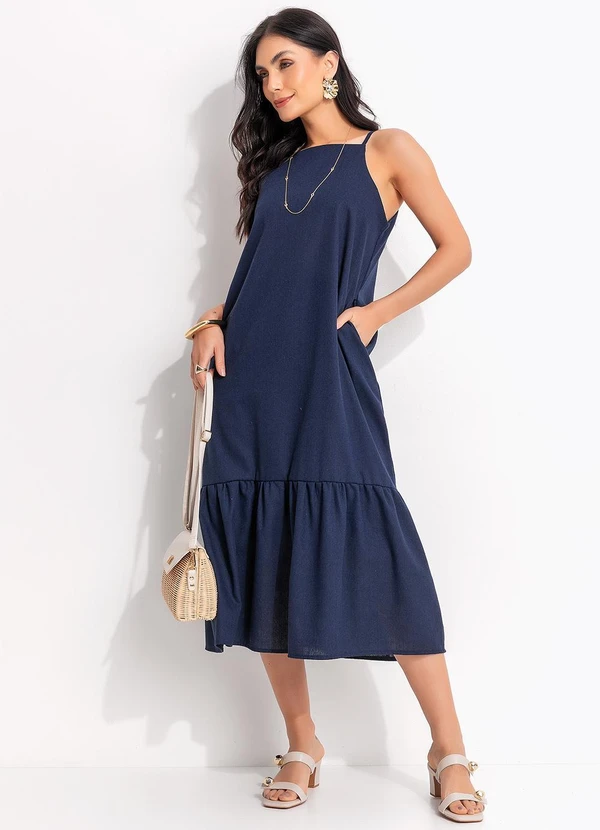 Quintess - Vestido Azul em Linho 8