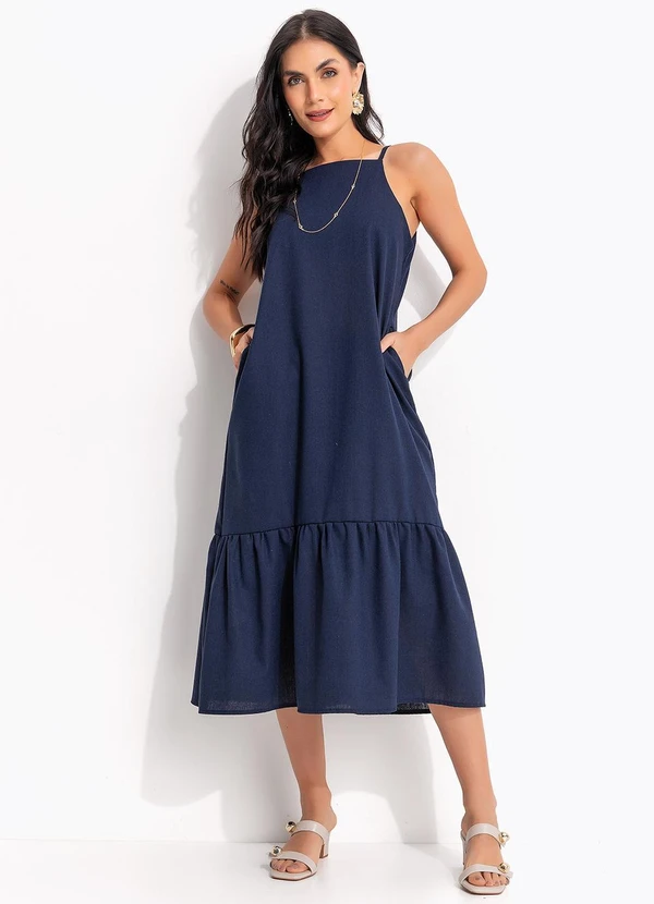 Quintess - Vestido Azul em Linho 9
