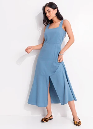 Quintess - Vestido Azul em Linho - QUINTESS