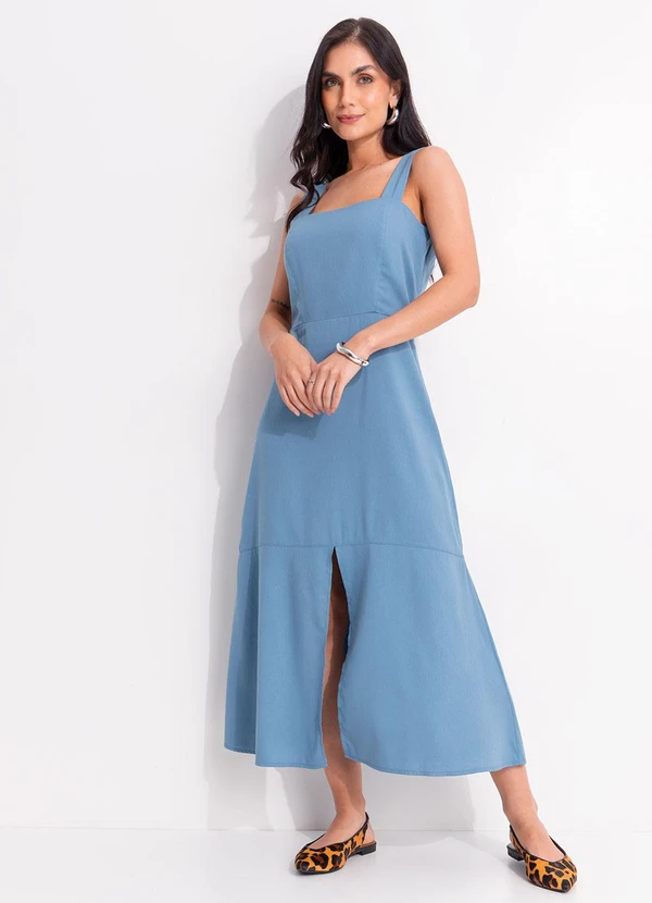 Quintess - Vestido Azul em Linho 3
