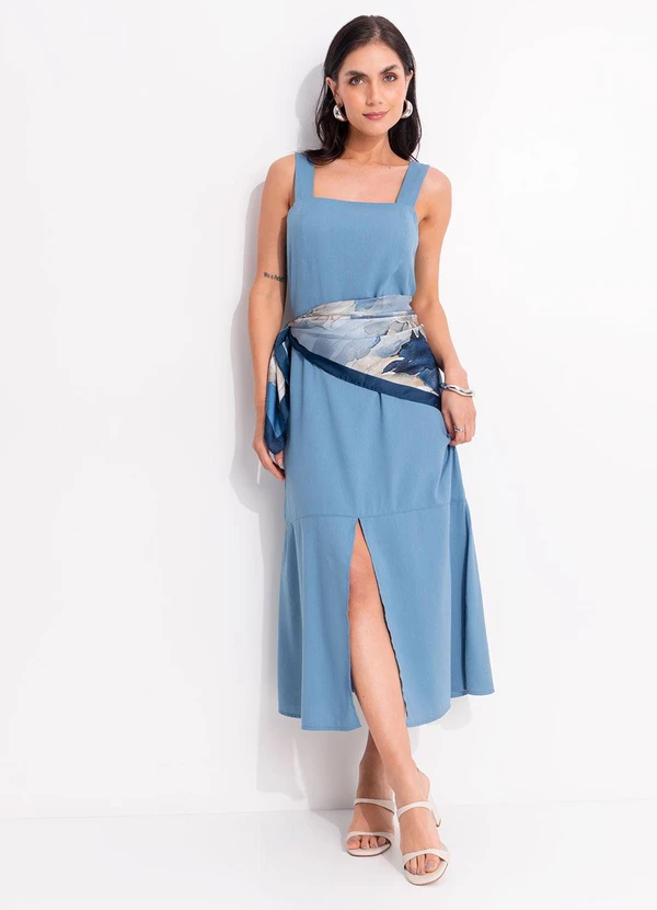 Quintess - Vestido Azul em Linho 6
