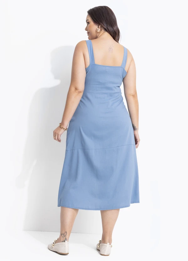 Quintess - Vestido Azul em Linho 8