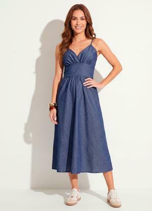 Vestido (Azul Escuro) em Jeans