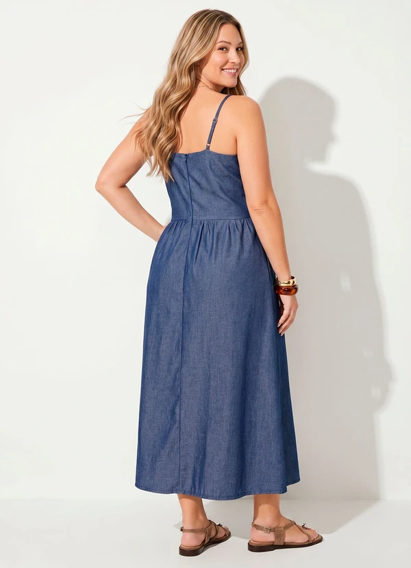 Quintess - Vestido Azul Escuro em Jeans