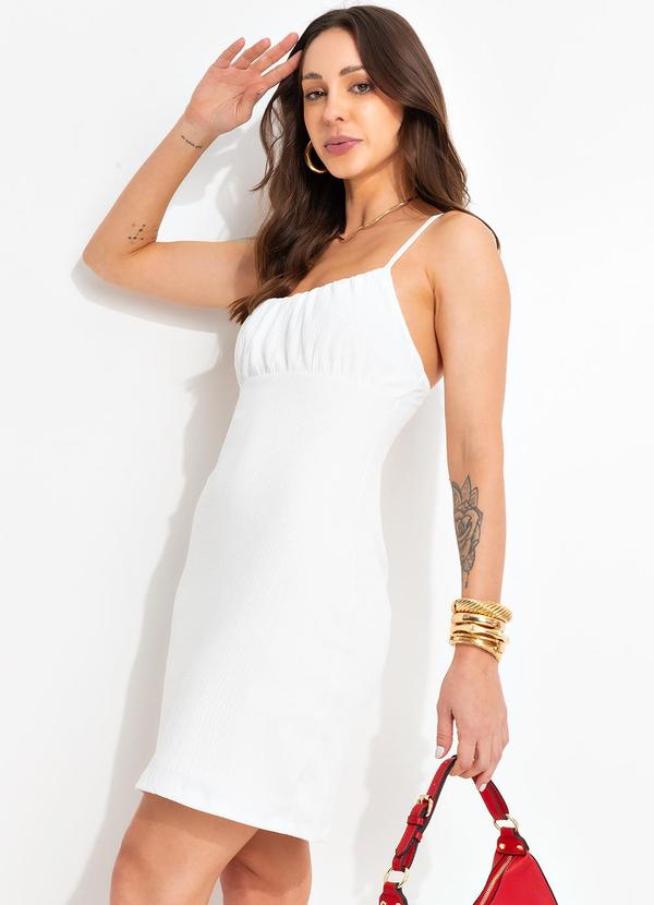 Bimini - Vestido Branco em Malha Anarruga 7