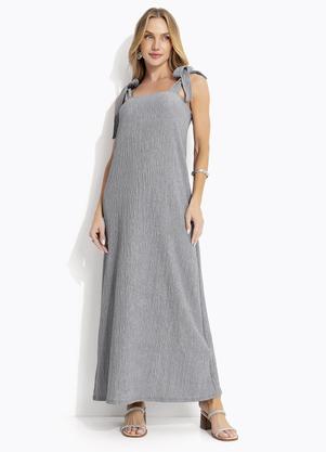 Vestido (Cinza Claro) em Malha Anarruga