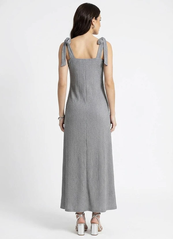 Quintess - Vestido Cinza Claro em Malha Anarruga 2