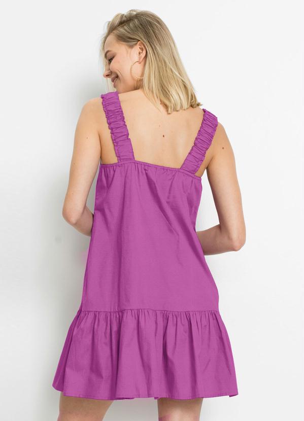 Outlet - Vestido com Alças e Babado Roxo 2