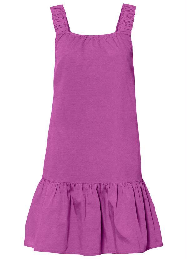 Outlet - Vestido com Alças e Babado Roxo 5
