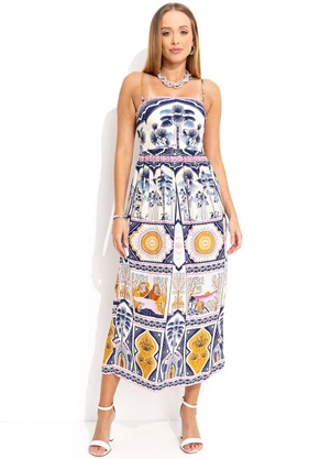 Farm - Vestido Cropped Chapada dos Veadeiros Bege - FARM