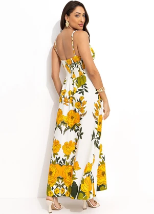 Farm - Vestido Cropped Jardim Tranquilo Off White - FARM