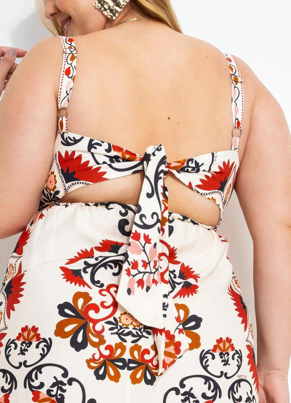 Farm - Vestido Cropped Mandala Caju Bege 19