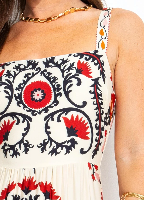 Farm - Vestido Cropped Mandala Caju Bege 13