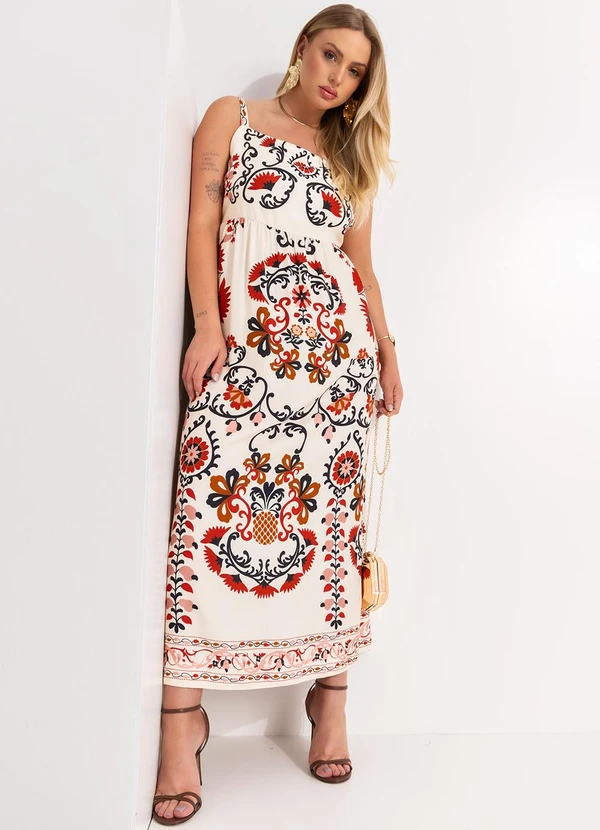 Farm - Vestido Cropped Mandala Caju Bege 10