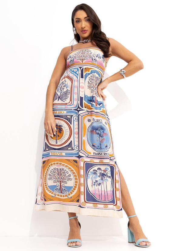 Farm - Vestido Cropped Selinhos do Cerrrado Bege