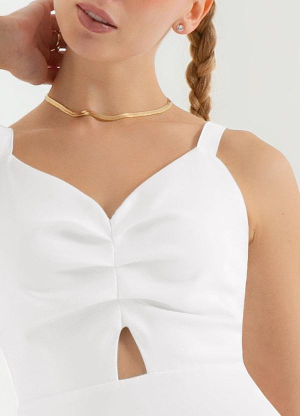Cativa - Vestido Curto com Abertura Branco 3