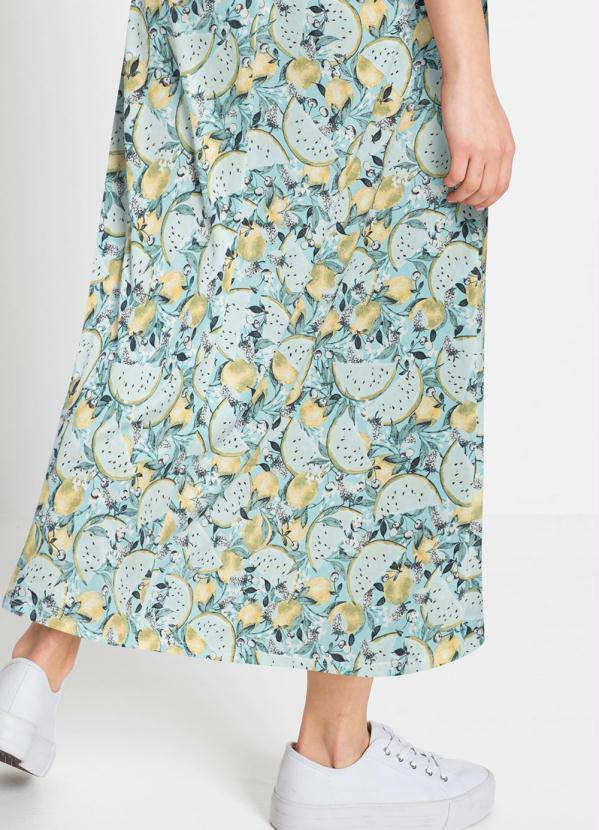 Queima Estoque - Vestido de Alça Alongado Amarelo e Azul 3