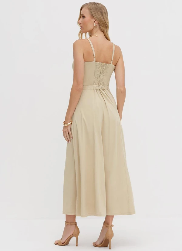 Principessa - Vestido de Alça Maxi Longuete Bege Nice 2