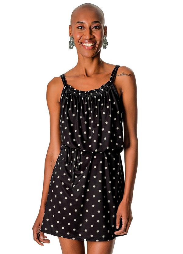 Rovitex - Vestido de Bolinha Liganete Strong Preto