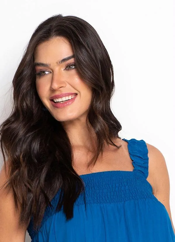 bonprix - Vestido Decote Quadrado Azul 3