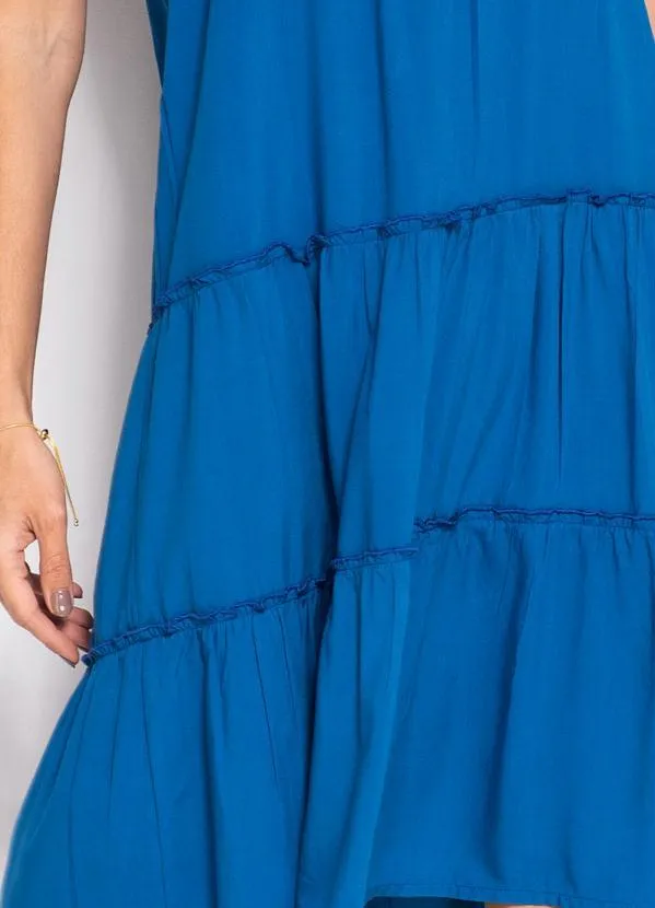 bonprix - Vestido Decote Quadrado Azul 4