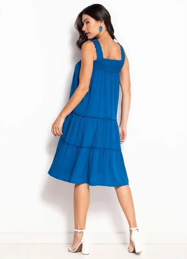 bonprix - Vestido Decote Quadrado Azul 6