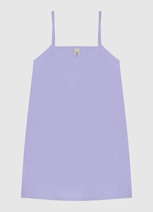 Malwee - Vestido Feminino com Alça Fina em Algodão Roxo 6