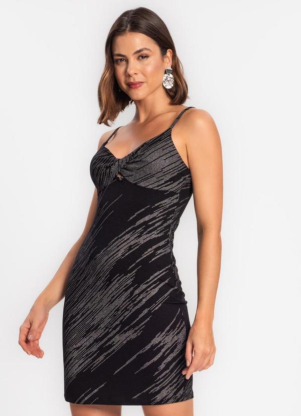 Rovitex - Vestido Feminino de Alça Preto 3